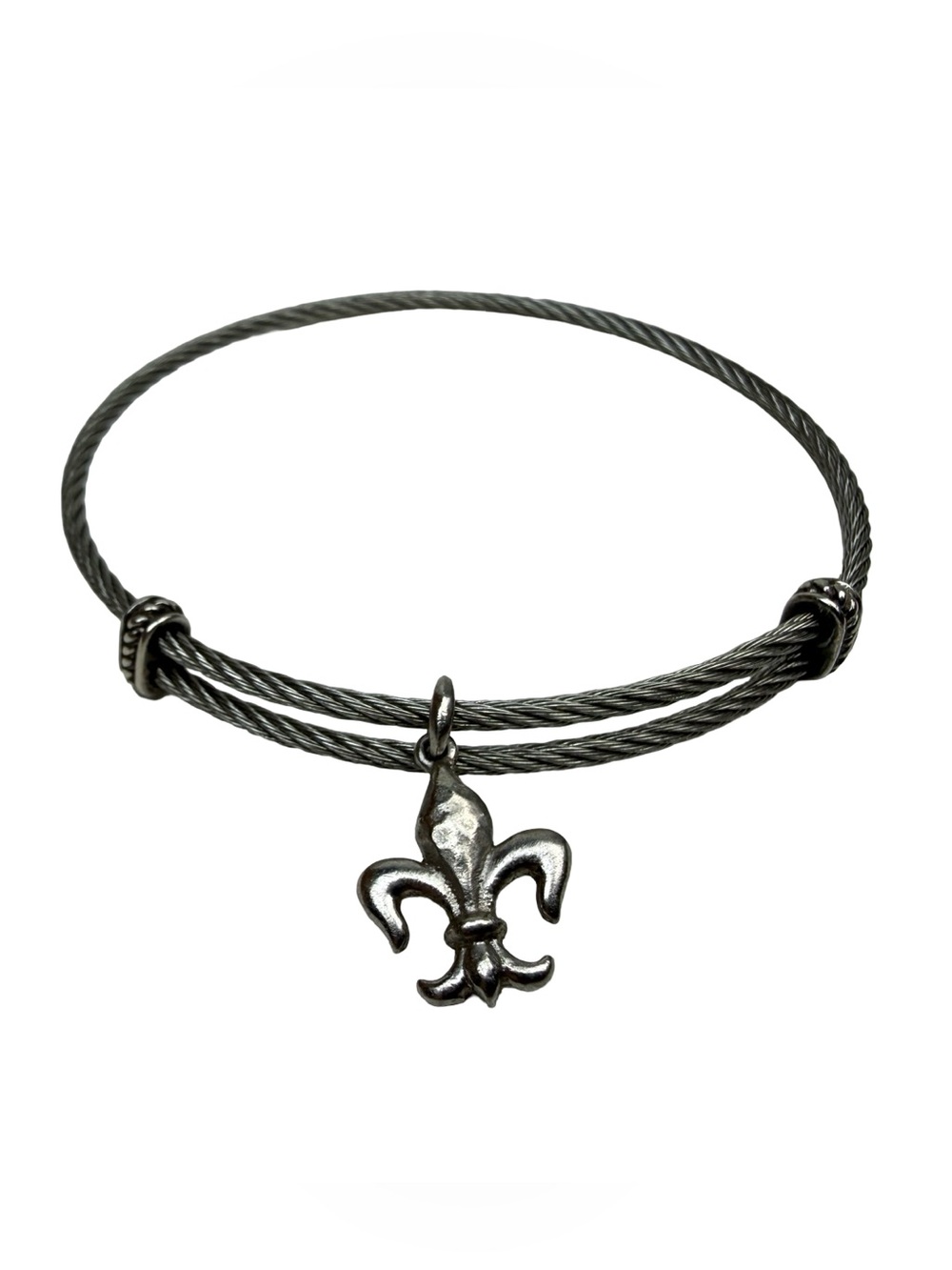 925 Gabriel & CO SOHO FLEUR-DE-LIS Charm Bracelet Sterling Silver / Stainless